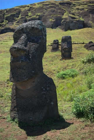 Image of moai on Rano Raraku