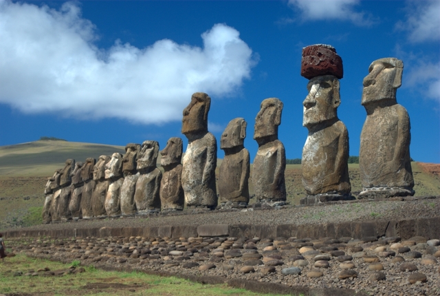 15 moai at Ahu Tongariki 