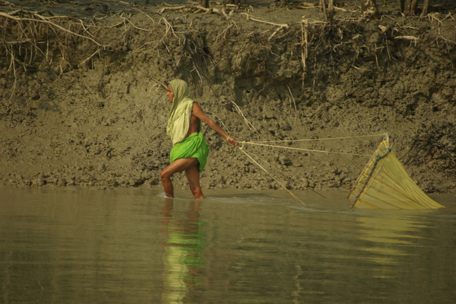 Image of local woman with net